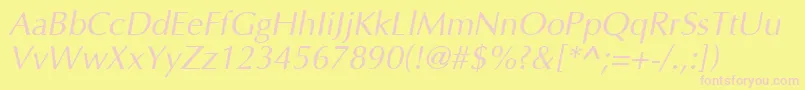 Optima I Font – Pink Fonts on Yellow Background