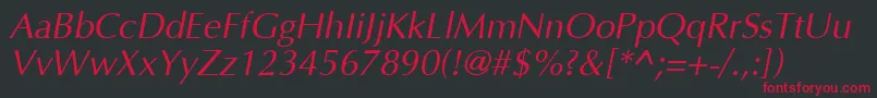 Optima I Font – Red Fonts on Black Background