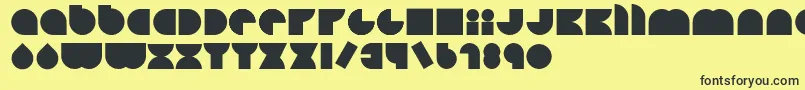 Happyloverstown.EuLoversSquare Font – Black Fonts on Yellow Background