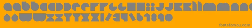 Happyloverstown.EuLoversSquare Font – Gray Fonts on Orange Background