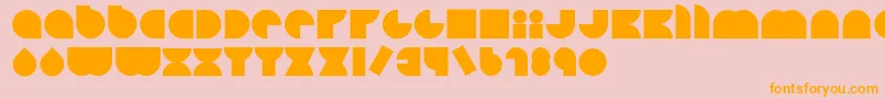 Happyloverstown.EuLoversSquare Font – Orange Fonts on Pink Background