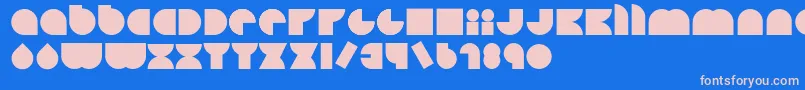 Happyloverstown.EuLoversSquare Font – Pink Fonts on Blue Background