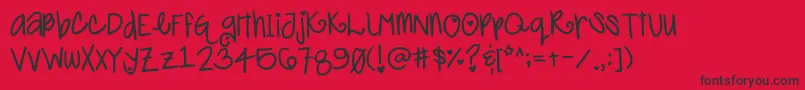 Cutiepop Font – Black Fonts on Red Background
