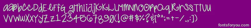 Cutiepop Font – Green Fonts on Purple Background