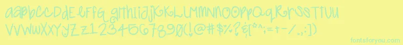 Шрифт Cutiepop – зелёные шрифты на жёлтом фоне