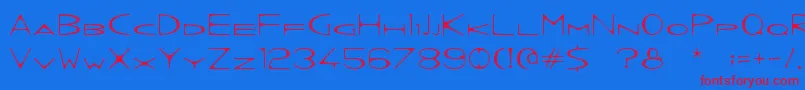 fuente WrongInk – Fuentes Rojas Sobre Fondo Azul