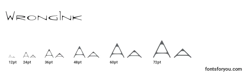Tamaños de fuente WrongInk