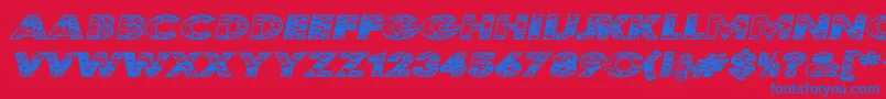 Kustomka Font – Blue Fonts on Red Background