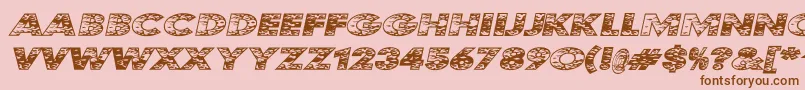 Kustomka-Schriftart – Braune Schriften auf rosa Hintergrund