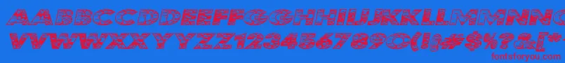 Kustomka Font – Red Fonts on Blue Background