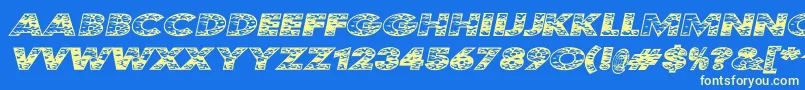 Kustomka Font – Yellow Fonts on Blue Background