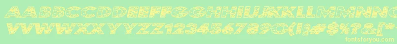 Kustomka Font – Yellow Fonts on Green Background