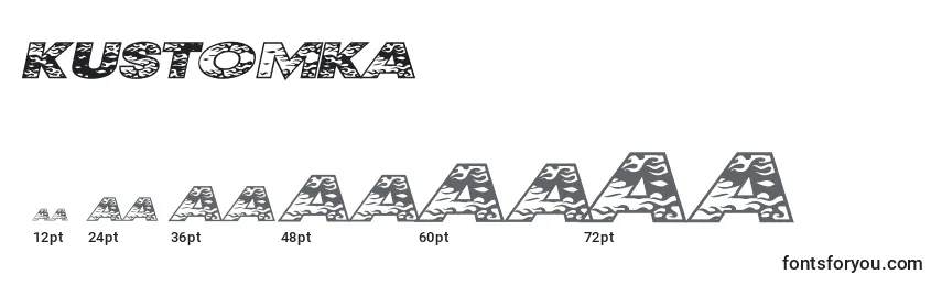 Размеры шрифта Kustomka