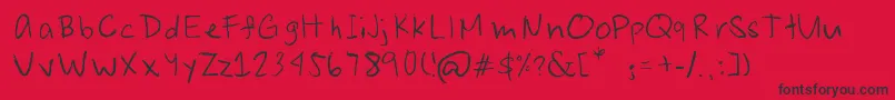 Шрифт JoshuaSenapeloTheFont – чёрные шрифты на красном фоне