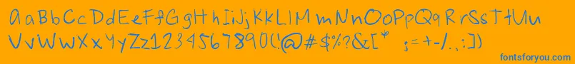 Police JoshuaSenapeloTheFont – polices bleues sur fond orange