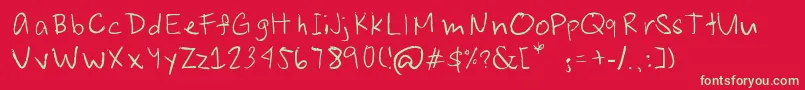 JoshuaSenapeloTheFont Font – Green Fonts on Red Background