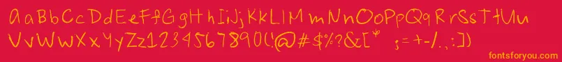 JoshuaSenapeloTheFont Font – Orange Fonts on Red Background