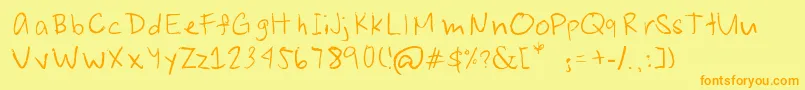Police JoshuaSenapeloTheFont – polices orange sur fond jaune
