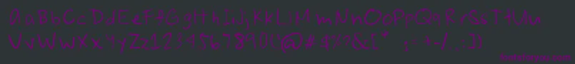 Czcionka JoshuaSenapeloTheFont – fioletowe czcionki na czarnym tle