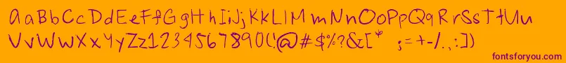 JoshuaSenapeloTheFont-fontti – violetit fontit oranssilla taustalla
