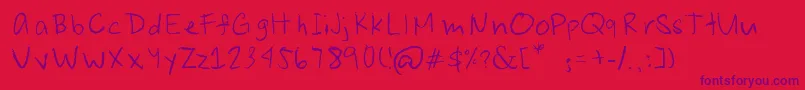 フォントJoshuaSenapeloTheFont – 赤い背景に紫のフォント