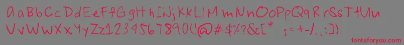 Шрифт JoshuaSenapeloTheFont – красные шрифты на сером фоне