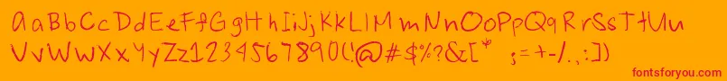 JoshuaSenapeloTheFont Font – Red Fonts on Orange Background