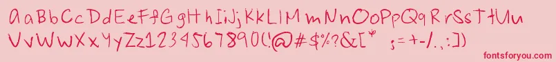 Police JoshuaSenapeloTheFont – polices rouges sur fond rose
