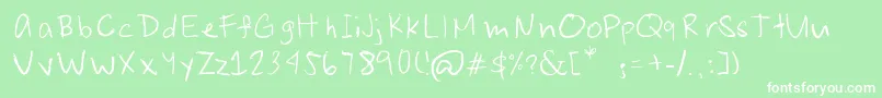 JoshuaSenapeloTheFont-fontti – valkoiset fontit vihreällä taustalla