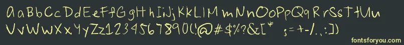 JoshuaSenapeloTheFont Font – Yellow Fonts on Black Background
