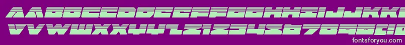 Badaxehalfital-Schriftart – Grüne Schriften auf violettem Hintergrund