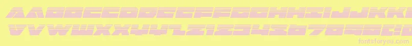 フォントBadaxehalfital – ピンクのフォント、黄色の背景