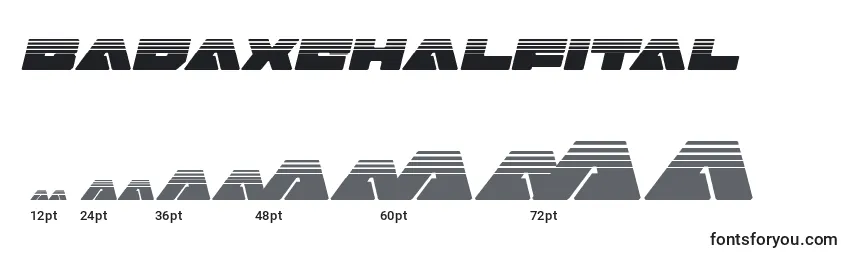 Размеры шрифта Badaxehalfital