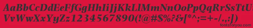 PhotinaMtBoldItalic Font – Black Fonts on Red Background