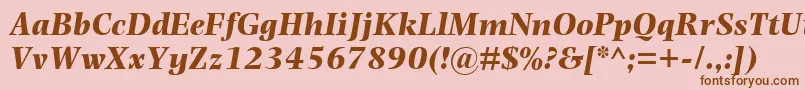 PhotinaMtBoldItalic Font – Brown Fonts on Pink Background