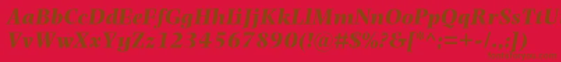 PhotinaMtBoldItalic Font – Brown Fonts on Red Background