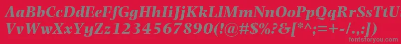 PhotinaMtBoldItalic Font – Gray Fonts on Red Background