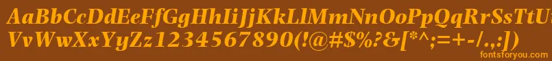 PhotinaMtBoldItalic Font – Orange Fonts on Brown Background