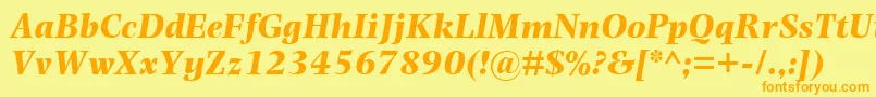 PhotinaMtBoldItalic Font – Orange Fonts on Yellow Background