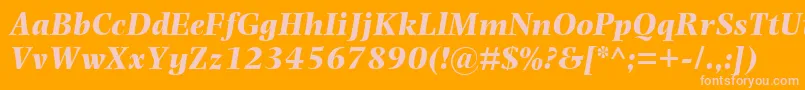 PhotinaMtBoldItalic Font – Pink Fonts on Orange Background