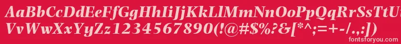 フォントPhotinaMtBoldItalic – 赤い背景にピンクのフォント