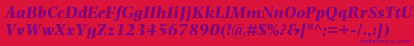 PhotinaMtBoldItalic Font – Purple Fonts on Red Background