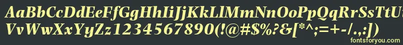 Czcionka PhotinaMtBoldItalic – żółte czcionki na czarnym tle