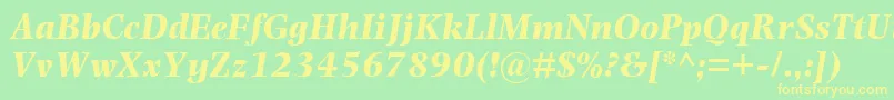 Police PhotinaMtBoldItalic – polices jaunes sur fond vert