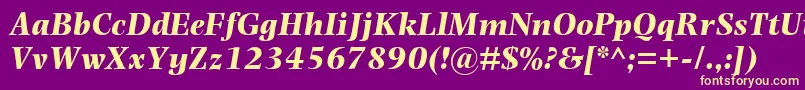 PhotinaMtBoldItalic Font – Yellow Fonts on Purple Background