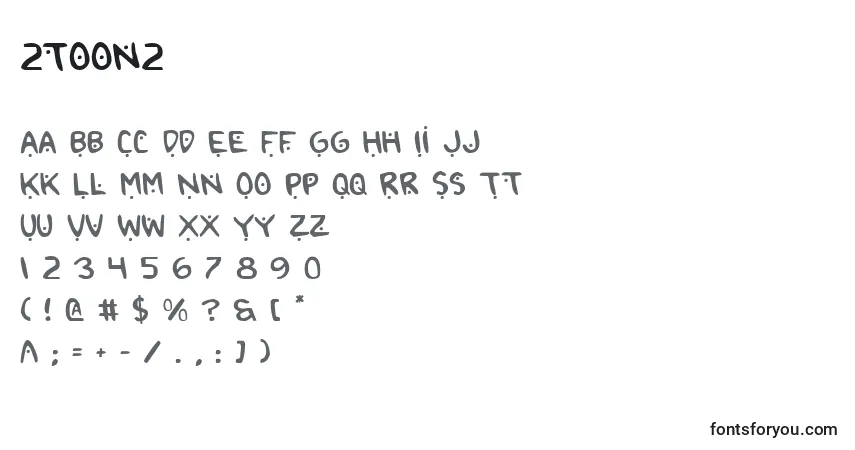 Schriftart 2toon2 – Alphabet, Zahlen, spezielle Symbole