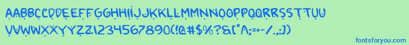2toon2 Font – Blue Fonts on Green Background