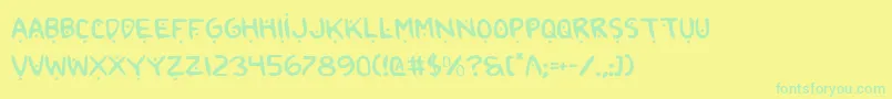 Fonte 2toon2 – fontes verdes em um fundo amarelo