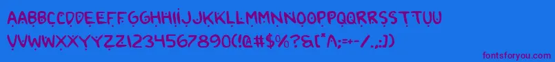 2toon2 Font – Purple Fonts on Blue Background