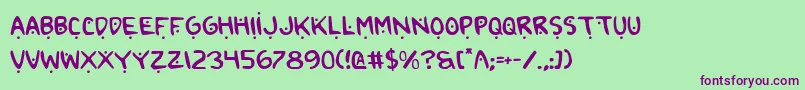 2toon2 Font – Purple Fonts on Green Background
